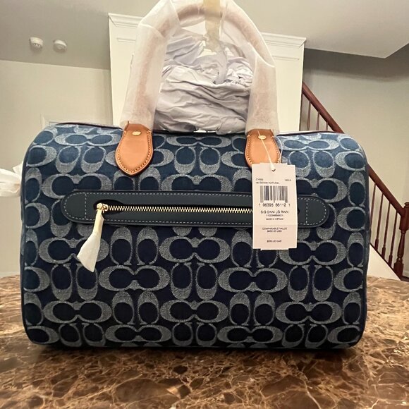 Coach Large Denim Rowan Bag (NWT) - Picture 2 of 16